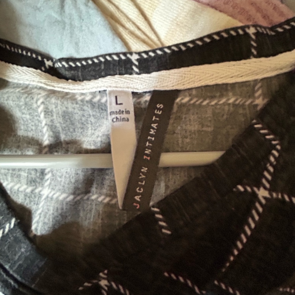 Jaclyn Intimates Black and White Plaid Top